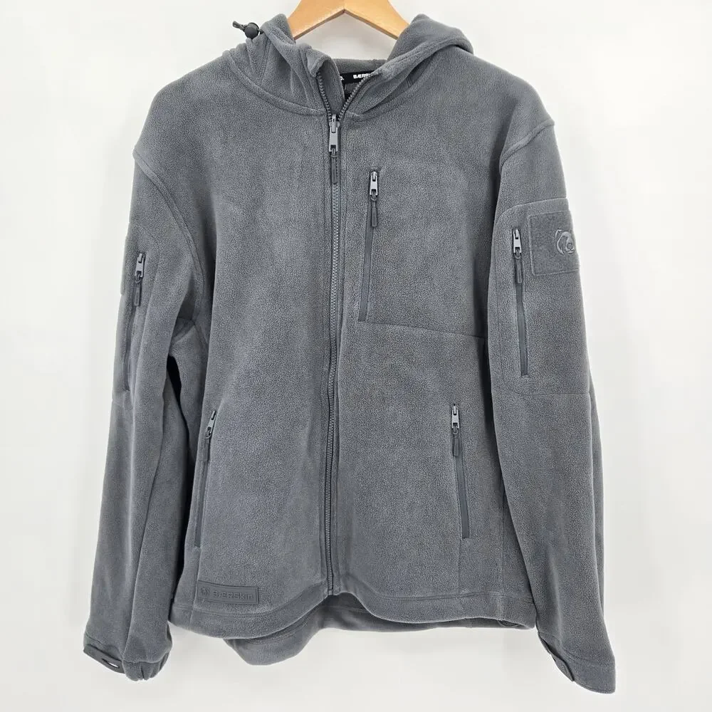 Baerskin Tactical Supply Full Zip Hooded Fleece Utility Jacket Outdoor Size L